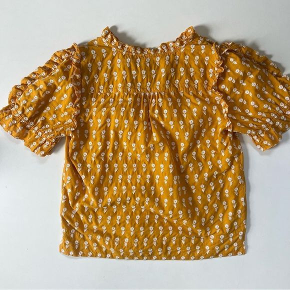 J.Crew Ruffle-sleeve cotton voile top in floating sunflowers Small - Picture 9 of 9